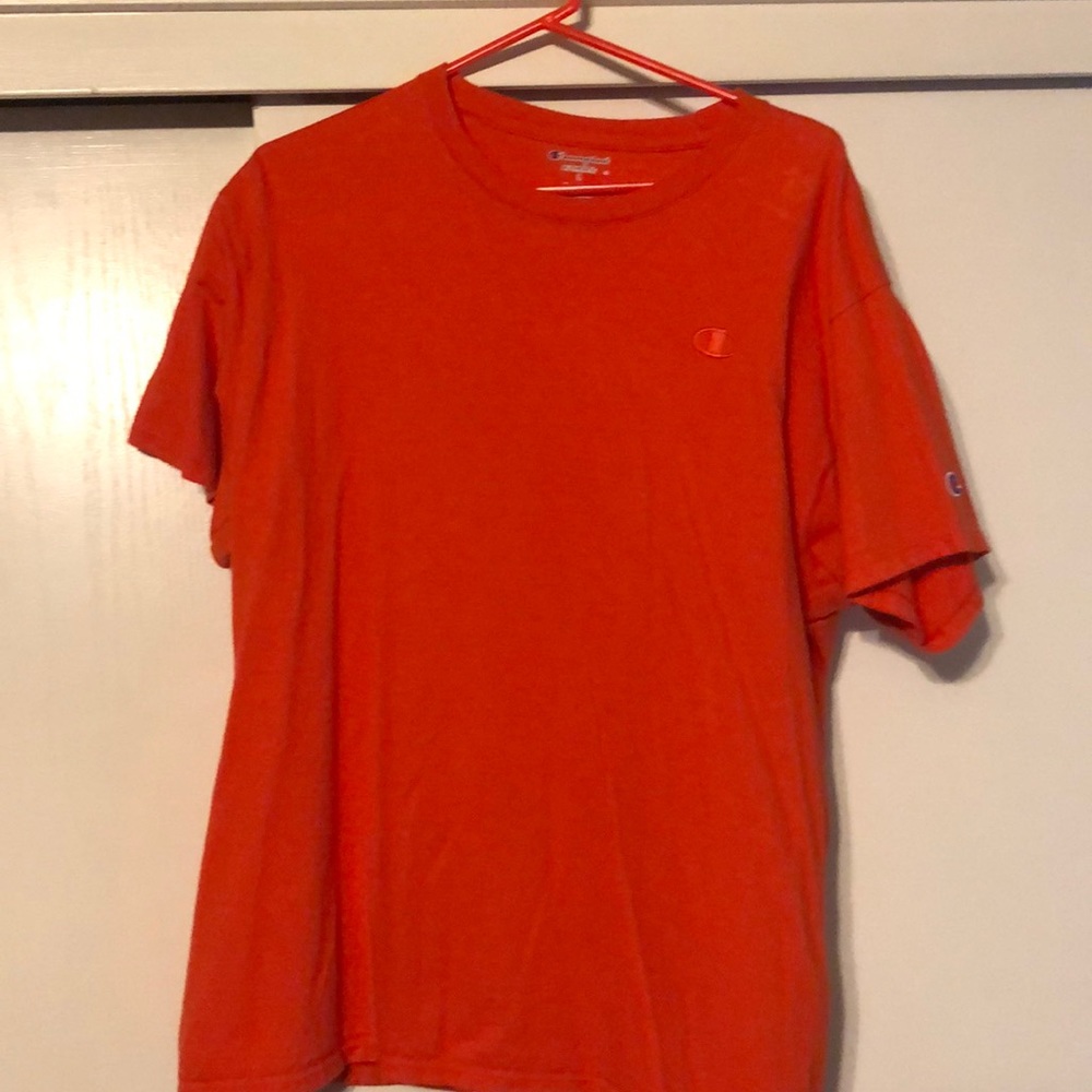 Orange large champion T-shirt